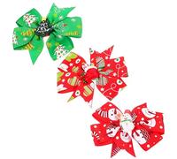SUPVOX Lot de 3 Nœuds de Noël pour Chiens Petits et Moyens Accessoires Légers et Confortables Pinces pour Poils D’Animaux Décorations Festives pour Fêtes et Photos de Noël