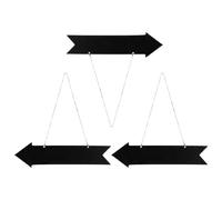 SUPVOX Lot de 3 Panneaux à Craie Suspendus en Bois, Petit Tableau Noir Décoratif Flèche, Surface Effaçable Lisse, Panneau Directionnel Mural pour Fêtes, Mariages et Événements, Tableau
