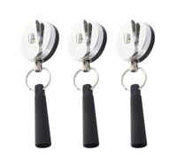 SUPVOX Lot de 3 Porte-clés Télescopiques Étui Porte-stylo en Silicone, Boucle Antivol en Fil D'acier Haute Élasticité, Porte-badge Rétractable Polyvalent pour Randonnée, Camping et