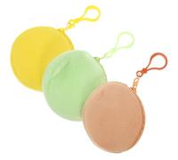 SUPVOX Lot de 3 Porte-Monnaie pour Garçon et Filles en Peluche Ronde avec Fermeture Éclair, Petit Paquet à Main Coloré, Étui pour Écouteurs et Clés, Accessoire Léger et Pratique