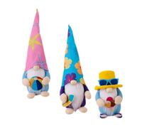 SUPVOX Lot de 3 Poupées Gnomes Océan D'été Surf, Ballon de Plage et Glace, Décoration Rustique Nautique pour Maison et Bureau, Ornement Adorable pour Fête Estivale, Stable et Présent