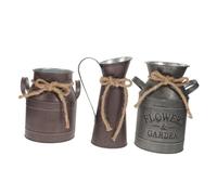 SUPVOX Lot de 3 Seaux à Fleurs Rétro en Fer Pots à Lait Décoratifs Style Champêtre Grosse Taille Couleur Aléatoire pour Décoration Intérieure et Fleurs Séchées Métal
