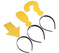 SUPVOX Lot de 3 Serrage-Têtes Jaunes Symbole Flèche Point d'Exclamation et Point d'Interrogation Accessoires de Fête Amusants pour Garçon et Filles Bandeaux Légers et Confortables