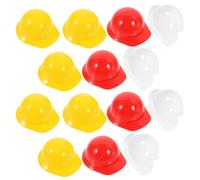 SUPVOX Lot de 30 Mini Casques de Sécurité Décoratifs pour Poupées et Animaux de Compagnie Plastique Léger Couleurs Rouge Jaune et Blanc Accessoires Multifonctions pour Fête