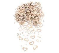 SUPVOX Lot de 300 Copeaux de Bois Brut de Cœur, 3 Tailles, Décorations en Bois Naturel pour Bricolage, Peinture et Décoration Diy, Ornements Artisanaux pour Loisirs Créatifs