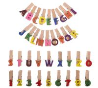 SUPVOX Lot de 36 Pinces à Linge en Bois Naturel, Mini Clips Alphabet et Chiffres 3,5 Cm, pour Photos, Cartes, Notes et Organisation Bureau, Accessoires Décoratifs Polyvalents pour Maison