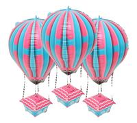 SUPVOX Lot de 4 Ballons Aluminium Montgolfière 22 Pouces Rose, Décorations de Fête D’anniversaire pour Garçon et Filles, Accessoires pour Shower et Décoration Intérieure de Salle