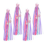 SUPVOX Lot de 4 banderoles de vélo : Rubans de Guidon en Forme d'étoile et de pour trottinettes pour Enfants - Décorations à Pompons colorées pour garçons et Filles, idéales pour Les Sorties