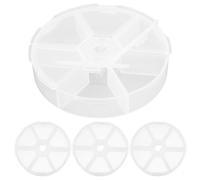 SUPVOX Lot de 4 Boîtes à Perles Rondes Transparentes à 6 Compartiments Organisateurs de Rangement Compacts en Plastique pour Bijoux Accessoires et Loisirs Créatifs Voyage et Atelier