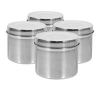 SUPVOX Lot de 4 Boîtes Échantillons Alimentaires en Acier Inoxydable 201, Capacité 350 Ml, Conteneurs Hermétiques pour Conservation Sécurisée Cuisine Scolaire et Restauration