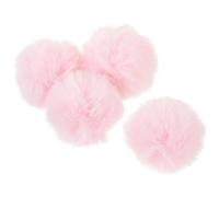 SUPVOX Lot de 4 Broches Petits Pompons Décoratifs en Fausse Fourrure Rose Clair 8 CM Pompons Duveteux Détachables pour Vêtements Chapeaux et Accessoires DIY