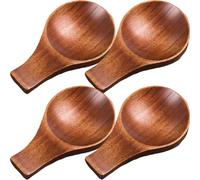 SUPVOX Lot de 4 Coupelles à Sauce en Bois 9x5,5x1,5 Cm, Récipients à Épices Multifonctions Repose-cuillère Blanc, Accessoire Pratique Cuisine et Service à Table Réutilisable