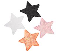 SUPVOX Lot de 4 Écussons Brodés à Paillettes Étoiles Dos Adhésif Patchs Décoratifs pour Vêtements Paquet Chapeaux - Couleurs Blanc Orange Rose Noir - Accessoires DIY Créatifs pour
