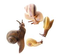 Supvox Lot de 4 figurines d'escargot - Modèles d'animaux réalistes pour aider à l'enseignement - Décorations de gâteau éducatives et créatives pour les anniversaires d'enfants et les cadeaux de