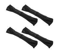 SUPVOX Lot de 4 Housses Antidérapantes en Cuir Pu Noir pour Poignée de Poussette Bébé, Manchon de Remplacement 52 Cm Fermeture Éclair, Housse Lavable et Ergonomique, Accessoire