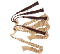 SUPVOX Lot de 4 Marque-pages à Pompon en Bambou Forme Saxophone, Signets Décoratifs Résistants pour Bureau, École et Lecture, Accessoires Originaux pour Adultes et Étudiants