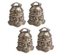 SUPVOX Lot de 4 Pendentifs Clochette Rétro en Laiton pour Porte-clés, Design Double Dragon, Couleur Cuivre, Compact et Solide, Accessoires de Bricolage Artisanaux, Décoration de Bijoux,