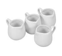 SUPVOX Lot de 4 Petits Pichets à Sauce en Céramique Blanche 50 Ml avec Poignée, Crémier Porcelaine Anti-goutte Cuisine, Tasses à Sauce Pratiques pour Usage Domestique et Restauration