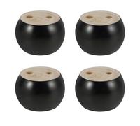SUPVOX Lot de 4 Pieds Ronds en Bois Massif pour Canapé, Meubles TV ou Fauteuils, Diamètre 5 X 8 Cm, Finition Noire, Support Stable et Rehausseur Pratique pour Faciliter Le Nettoyage