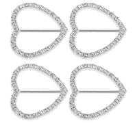 SUPVOX Lot de 4 Pinces à Foulard en Alliage de Zinc Strass, Boucles Décoratives Rectangulaires pour Vêtement, Accessoires pour Écharpe et Châle, pour Mariage et Usage Quotidien