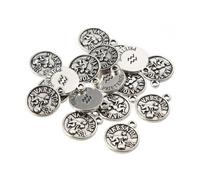 SUPVOX Lot de 4 set de Sets de Pendentifs Ronds Signes du Zodiaque en Métal Argenté Ancien 12 Pièces Breloques Suspendues Créatives pour Bijoux DIY Colliers Bracelets et