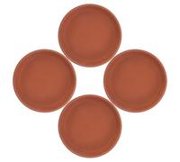 SUPVOX Lot de 4 Soucoupes Rondes en Terre Cuite Rouge Naturelle 13 X 2 Cm Drainage, Bac à Eau pour Pots de Fleurs D’intérieur ’extérieur, Accessoire Jardin Compatible Pots en Argile