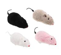 SUPVOX Lot De 4 Souris en Peluche À Remonter pour Chat, Jouet Mécanique pour Animal De Compagnie, Souris Artificielles Réalistes pour Chats Et Chiens, avec Queues Rotatives pour Farces
