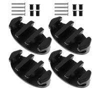 SUPVOX Lot de 4 taquets de Pont en Nylon pour Ancre de Kayak et canoë, Taquet de Corde Marine, Fixation sur Rail d'amarrage pour Bateau, Pince de Corde pour la Voile et l'amarrage, Noir