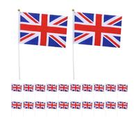 SUPVOX Lot de 40 drapeaux nationaux du Royaume-Uni à main, drapeau britannique sur bâtons pour décorations de fête, événements sportifs et célébrations patriotiques