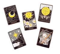 SUPVOX Lot de 5 Broches en Émail Motif Tarot Épingles Décoratives Unisexes pour Vêtements Paquet Chapeaux - Alliage Solide Finition Résistante Accessoires Mode pour Usage Quotidien