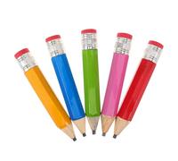 SUPVOX Lot de 5 grands crayons en bois : crayons géants amusants et originaux pour faire des blagues, comme accessoires scolaires, pour les fêtes d'anniversaire, la décoration, les projets