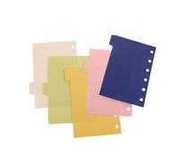 SUPVOX Lot de 5 Intercalaires Perforés A7 pour Mini-classeur, Séparateurs en Papier avec Onglets Latéraux, Accessoires de Classement pour Dossiers, Cahiers et Agendas de Bureau