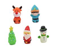 SUPVOX Lot de 5 Marionnettes à Doigts Garçon et Filles en Silicone Souple, Éducatif Interactif Noël Père Noël, Mini Poupées Colorées pour Activités Créatives et Jeux D’Imagination