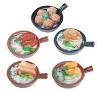 SUPVOX Lot De 5 Mini-Aliments Miniatures pour Maison De Poupée Petits Jouets Présentoirs Épicerie PP