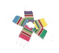 SUPVOX Lot de 5 Mini Ponchos à Bière Mexicains à Rayures Arc-en-Ciel, Housses de Bouteilles Décoratives Multicolores en Tissu pour Fête Cinco de Mayo et Décoration de Table