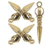 SUPVOX Lot de 5 Pendentifs Porte-clés en Laiton de Pilon Vajra, Mini Ornements Décoratifs Artisanaux, Accessoires Vintage pour Chaîne Pendentif, Création de Bijoux Arts et Artisanat