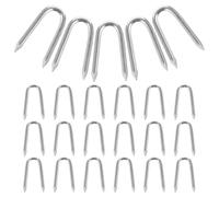 SUPVOX Lot de 50 Clous De u pour Clôtures De Jardin - Piquets Métalliques 2,2 x 25 Mm - Fixation Coupe-Vent pour Grillage Et Treillis - Usage Extérieur Solide