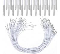 SUPVOX Lot de 50 Cordons ÉLastiques Blancs avec Barbes en MéTal pour Masques, Reliure De Livres, Artisanat Et DéCoration