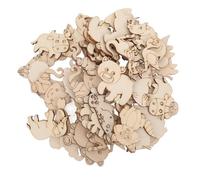 SUPVOX Lot de 50 Découpes en Bois Inachevées Animaux pour Loisirs Créatifs, Tranches de Bois Beige, pour Bricolage et Décoration Maison