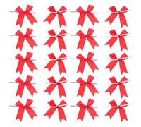 SUPVOX Lot de 50 Nœuds Décoratifs Faits Main en Ruban Polyester Rouge Attaches Torsadées, Petits Nœuds Artisanaux pour Emballage Présent, Sachets de Bonbons et Décorations de Fêtes,