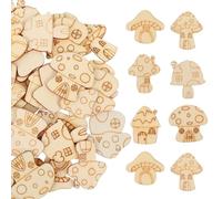 SUPVOX Lot de 50 Rondelles de Bois Brut de Champignon, Matériau Bois Beige Robuste, pour Décoration Maison et Loisirs Créatifs DIY Garçon et Filles