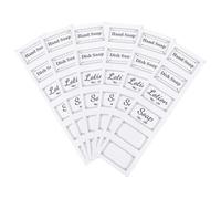 SUPVOX Lot de 6 Autocollants pour Savonnette Imperméables en Papier Adhésif, Étiquettes Transparentes pour Bouteilles en Plastique ou Verre, pour Salle de Bain Cuisine