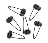 SUPVOX Lot de 6 Broches Créatives Tête de Mort en Alliage Noir Épingles de Ornement Halloween Sécurisées Accessoires Mode Femme pour Fête et Costume Broches Pins Femme et Noël