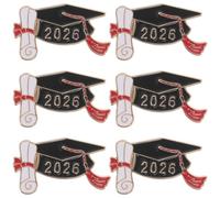 SUPVOX Lot de 6 décorations pour la 2026 : insignes de remise de diplômes 2026 - broches en émail, accessoires pour fête de fin d’études, souvenirs commémoratifs.