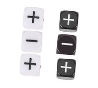 SUPVOX Lot de 6 Dés 6 Faces Noirs et Blancs Signes Plus et Moins Gros Dés en Plastique Léger pour Garçon et Filles Jeux de Société et Activités Ludiques Facile à Lire et Lancer