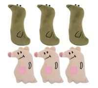 SUPVOX Lot de 6 Jouets pour Chat en Peluche Beige et Vert, Jouets à Mâcher Anti-Ennui pour Chatons D’intérieur, de Dentition Doux Rempli D’Herbe à Chat, pour L’hygiène Dentaire Jeu