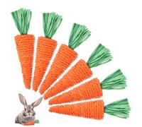 SUPVOX Lot De 6 Jouets Tissés à Mâcher pour Lapins Et Petits Animaux, Jouet Dentition Lapin Radis en Fibres Naturelles, Taille Large, Adapté Aux Rongeurs Et Hamsters à Mâcher Quotidiennement