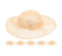 SUPVOX Lot de 6 Mini Chapeaux de Paille : Mini-Chapeaux en Paille tricotée de 8 cm pour Loisirs créatifs, poupées - sombreros pour Loisirs créatifs, décorations de fête et projets de Maison de