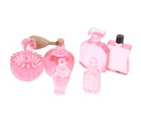 SUPVOX Lot de 6 Mini Flacons de Parfum en Résine Pailletée pour Maison de Poupée, Accessoires Décoratifs Miniatures, Charms Mini Bouteilles, Décor DIY et Collection, Figurines Réalistes