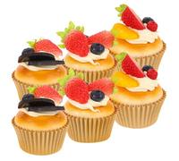 SUPVOX Lot de 6 Modèles de Faux Gâteaux Réalistes en PU Décoration Alimentaire Simulée pour Vitrines Photographie Fêtes et Présentoir Gâteaux Accessoires Décoratifs Délicats